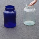Handblown glass jar (Cobalt blue or Transparent)