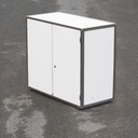 Sideboard with chromed steel frame - Lock cylinder in the middle