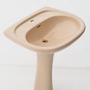 Pedestal bathroom sink in glazed porcelain by Sphinx - Light camel