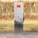 Service door in stainless steel from the Générale de Banque (H. 198 x 53 cm) - Left