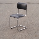 Cantilever chair by Tubax - Black synthetic leather