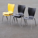 Stackable chair in varnished plywood (Yellow or Black)