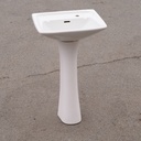 Pedestal bathroom sink in glazed porcelain