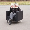 Armchair 'Pio 951' in black leather by Dan Ihreborn for Kinnarps