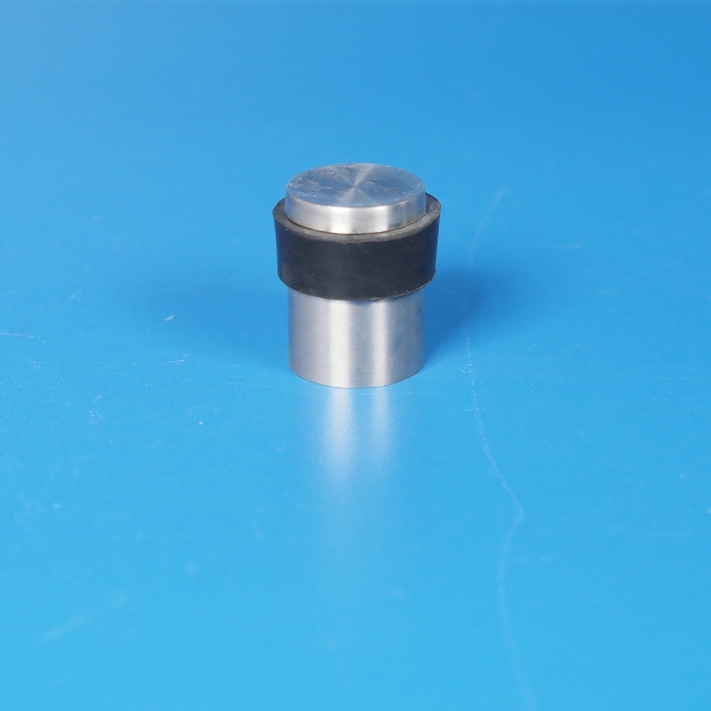 Door stop in stainless steel with rubber ring