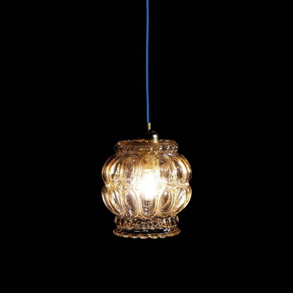 Hanging light 'Lawrence' in smoked textured glass