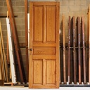 Door in varnished solid wood from the former Opwijk monastery (H. 246 x W. 87 cm) - Right