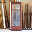 Door  in varnished solid pine with flemish glass panels (H. 212 x W. 78,5 cm) - Right