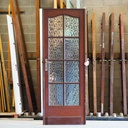 Door in varnished solid pine with flemish glass panels (H. 211,5 x W. 79,5 cm) - Right