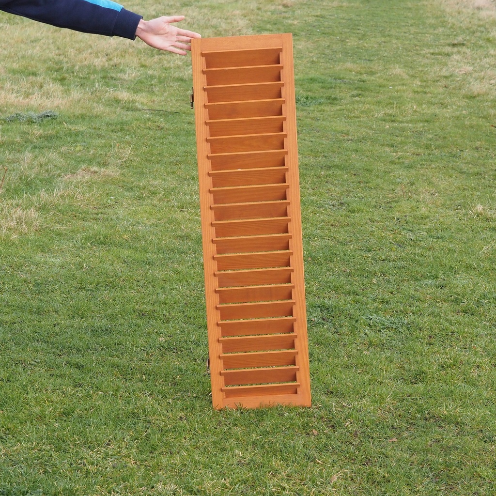 Wooden shutter in basswood (H. 124 cm x W. 33 cm)