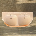 Double bathroom sink in light brown glazed porcelain by Junkers