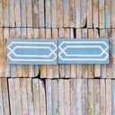 Reclaimed ceramic frieze tile by Saint Ghislain (14,3 x 7 cm)
