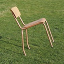 Stackable chair in plywood and lacquered steel