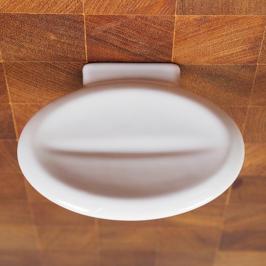 Wall soap holder in glazed porcelain by Boch Frères