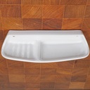 Large wall soap holder in glazed porcelain by Boch Frères