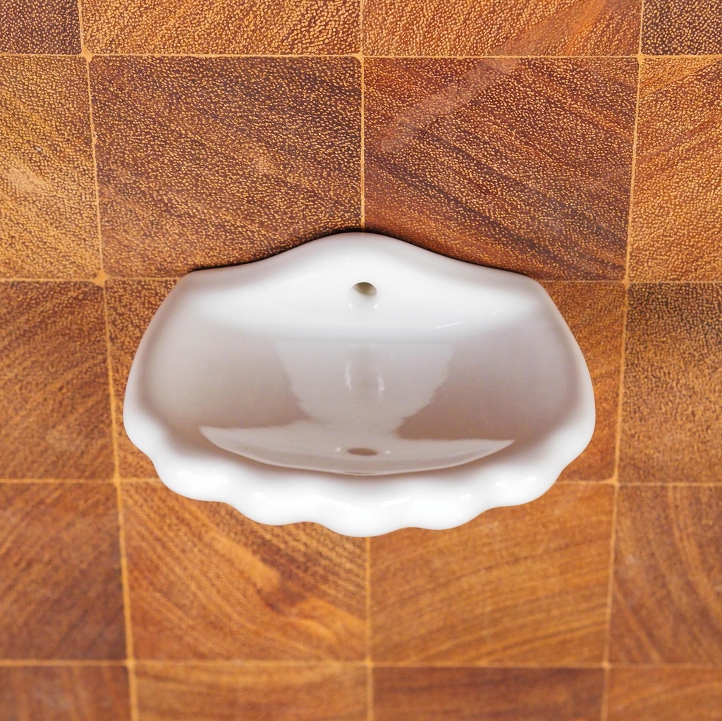 Small soap holder in glazed porcelain by Boch Frères