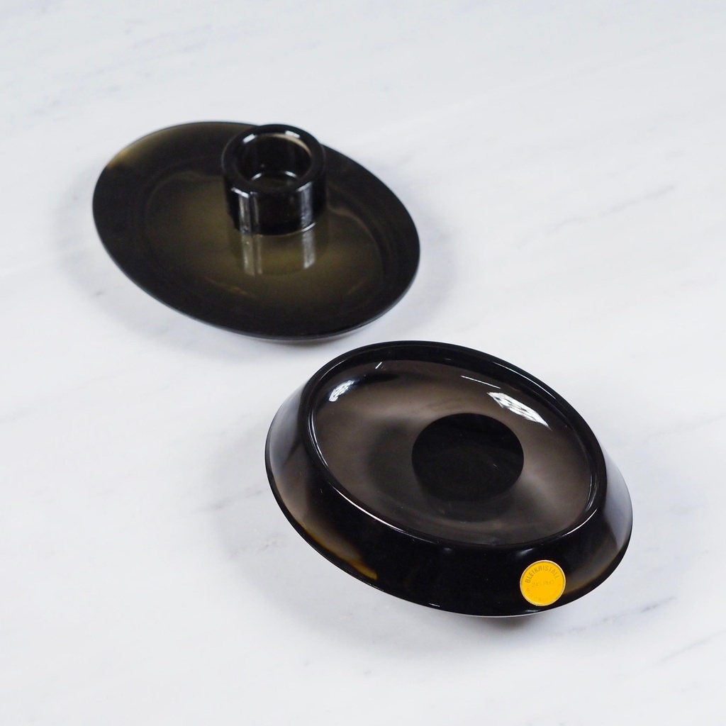 Soap dish 'Omega' in smoked crystal by Turk+Bolte