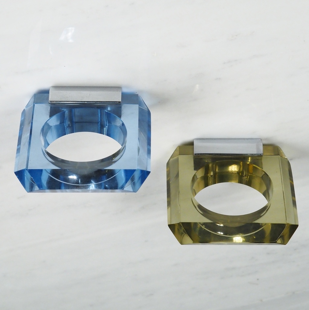 Wall glass holder in smoked pressed glass by Inda