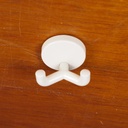 Double hook in white ABS plastic by Hewi (ca. 1980)