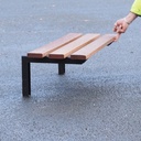 Wall mounted bench in steel and solid wood (L. 100 cm)