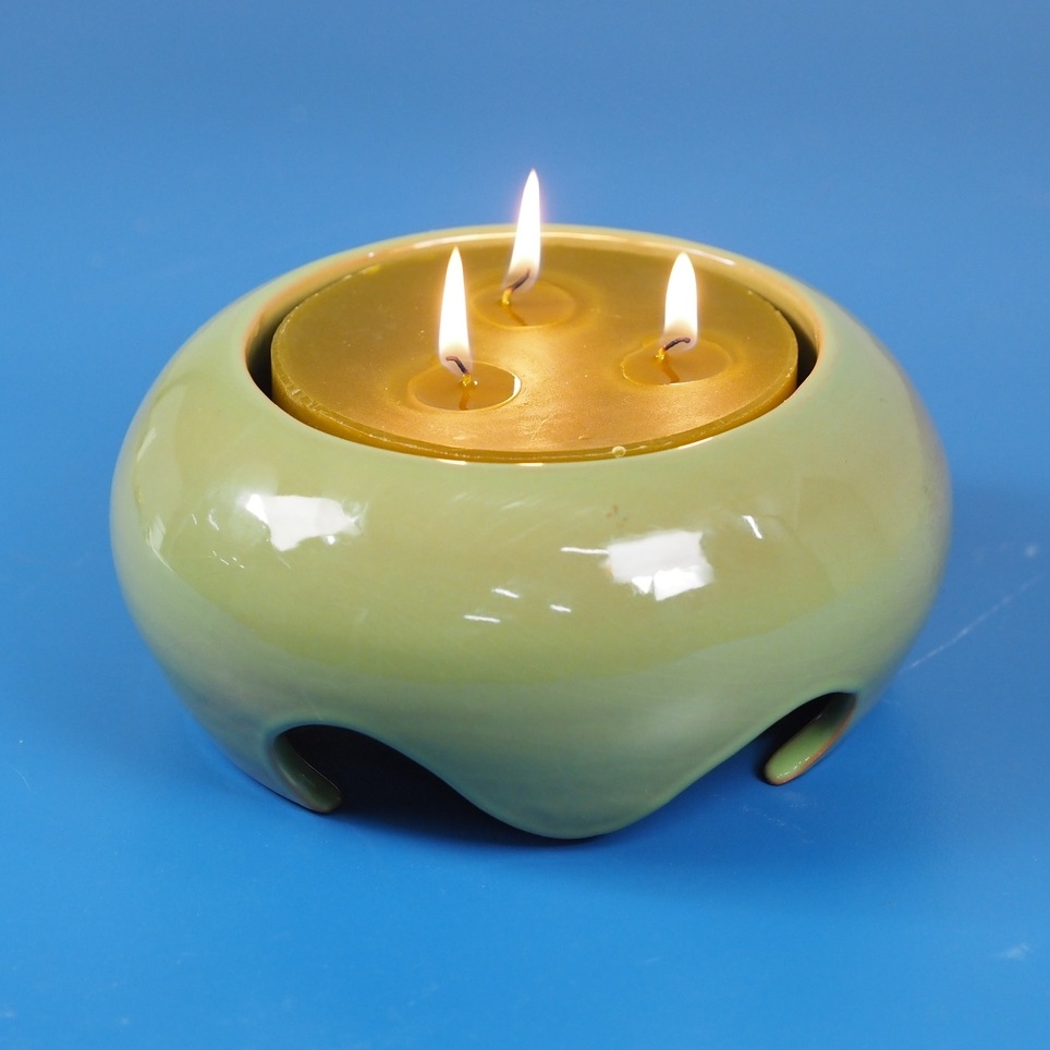 Candle holder in glazed terracotta by Emery&Cie