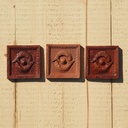 Embossed handmade tile in glazed terracotta by Emery&Cie (9,5 x 9,5 cm) - Fish