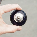 Glass cabinet knob with rosette by Emery&Cie (⌀ 5,5 cm) - Dirty blue