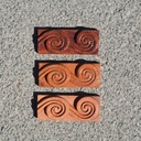 Embossed handmade frieze in terracotta by Emery&Cie (14 x 5,5 cm) - Wave