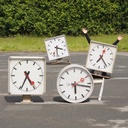 Wall mounted clock reclaimed from the SNCB/NMBS (various sizes & shapes) - Only available in our physical shop