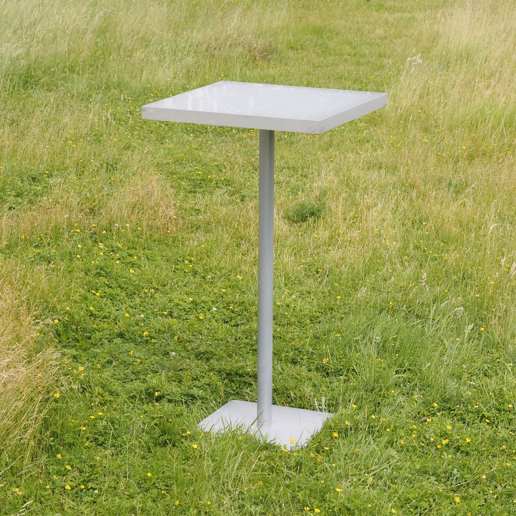 High table in steel with polycarbonate tabletop (60 x 60 cm)