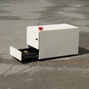 Drawer unit with key by Gispen in white lacquered steel
