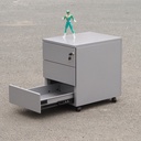 Drawer unit with key in grey lacquered steel