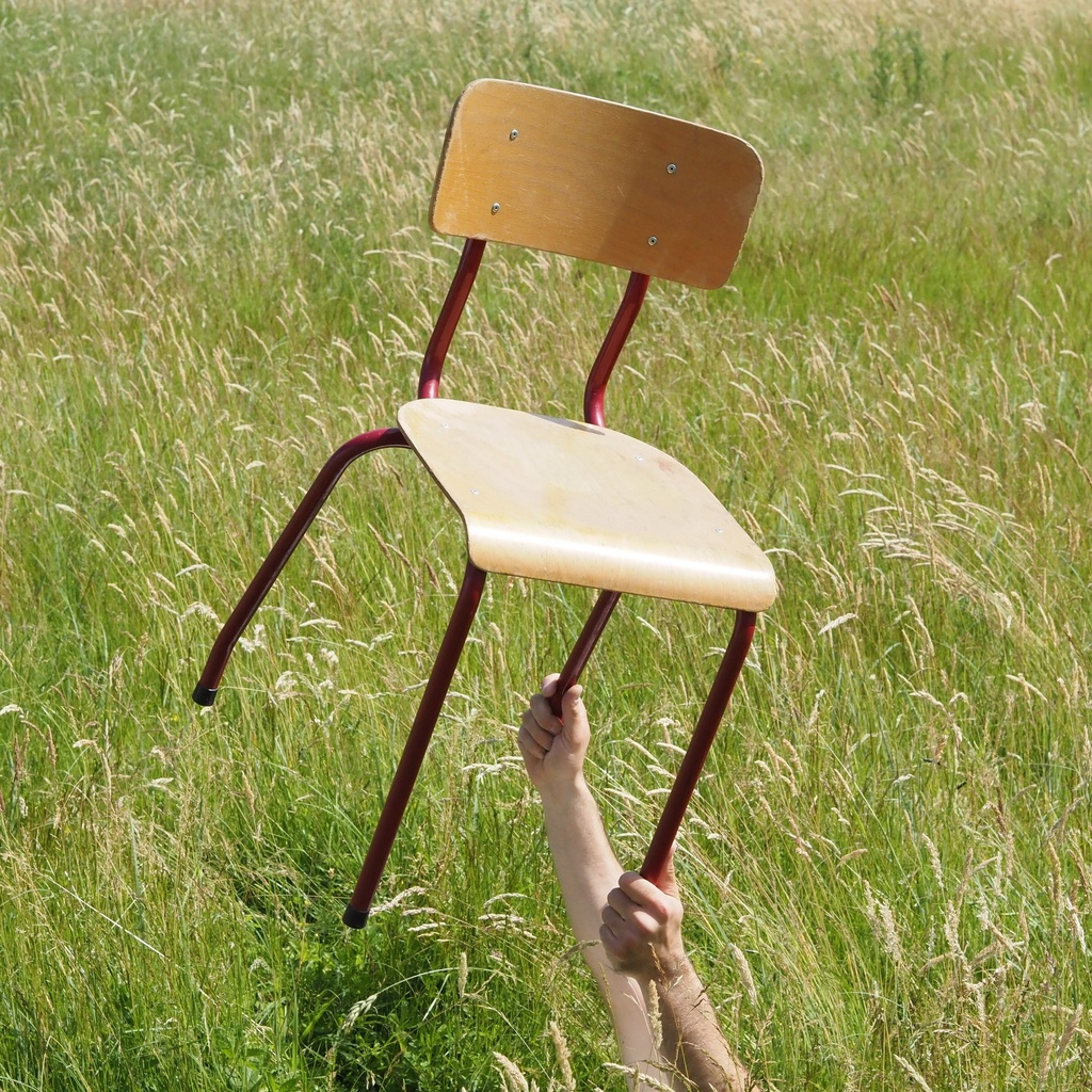 Stackable school chair by Lecluyse la Toupie (ca. 1960)