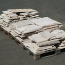 Batch of reclaimed travertine slabs for opus incertum (± 20 m²)