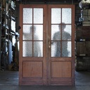 Double door with hammered glass panels (H. 227,5 cm x W. 156 cm) - Right