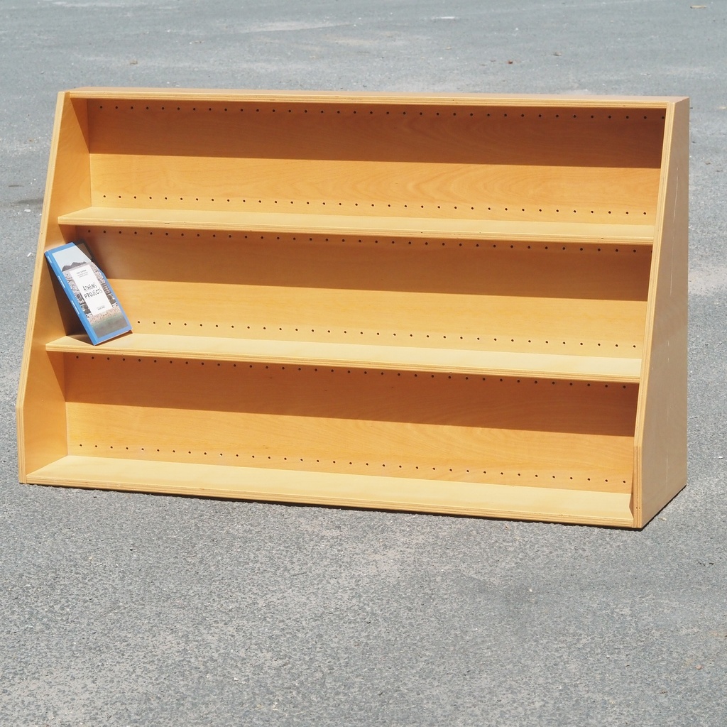 Display rack in varnished beech plywood