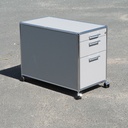 Drawer unit with key in grey lacquered steel by Bosse