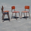 Stackable school chair in pagwood and tubular steel by Obo