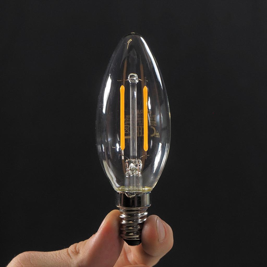 Bulb - OSRAM Classic Energy+ LED E14 Candle B35 Clear 2.5W 470lm 2700K, Dimmable (New)