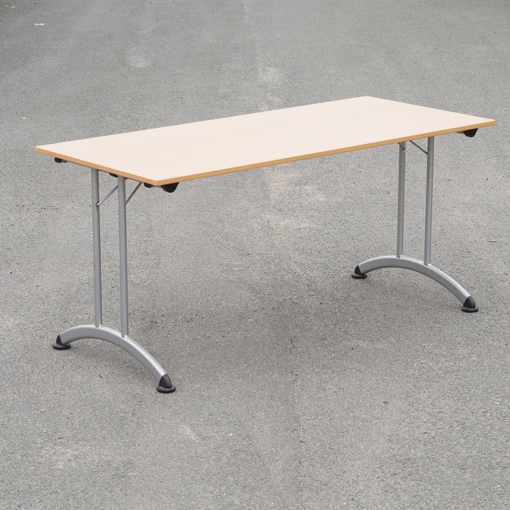Folding table with beech laminated tabletop (160 x 70 cm)