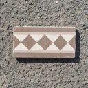 Reclaimed ceramic frieze tile by Saint Ghislain (14,3 x 7 cm) - Squares