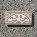 Reclaimed ceramic frieze tile by Saint Ghislain (14,3 x 7 cm) - Floral