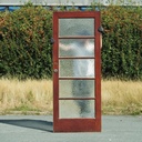 Door in pitch pine with hammered glass panels (H. 203 x W. 81 cm)