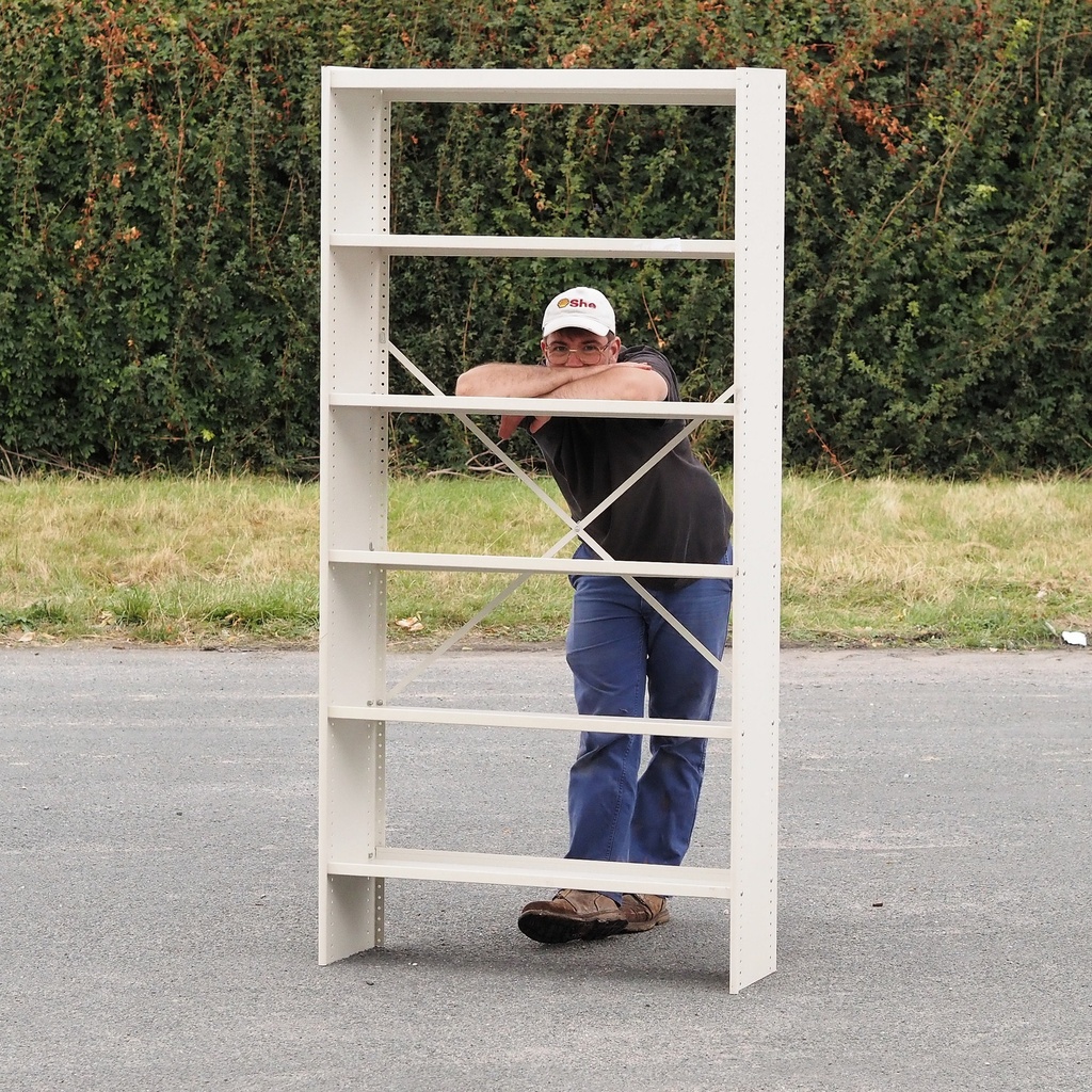 Shelf in cream powder coated steel (H. 200 x L. 98 cm)