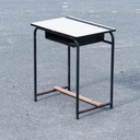 School desk in green bent steel with plywood tabletop (70 x 50 cm)
