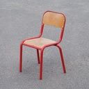 Stackable kids chair in powder coated steel and beech plywood