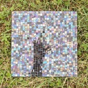 Handmade iridescent glass mosaic tile by Emery&Cie (30 x 30 cm) - Rainbow