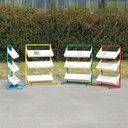 Library slanted display in powder coated steel (H. 145 x L. 104 cm)