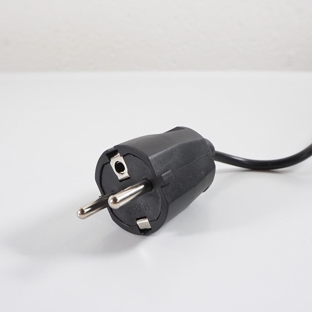 Power plug in rubber IP20 - Black/White (New)