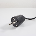 Power plug in rubber IP20 - Black/White (New)